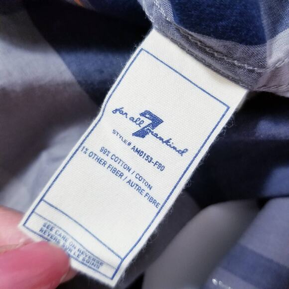 7 For All Mankind Plaid Metallic Button Front Shirts - Picture 10 of 12